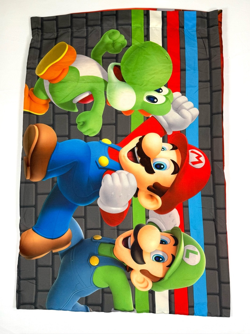 SUPER MARIO Nintendo Reversible Standard Pillowcase Mario Luigi Yoshi Gamer